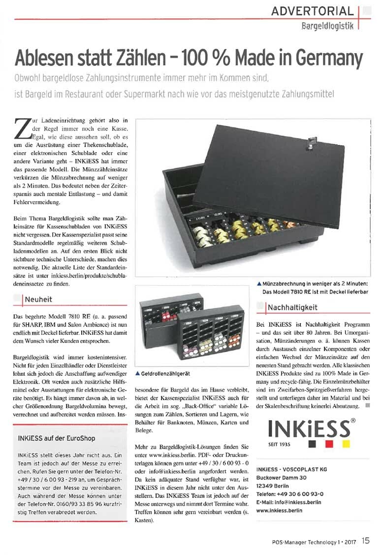 Ablesen statt Zählen mit INKiESS - POS-Manager Ausgabe 2017-01