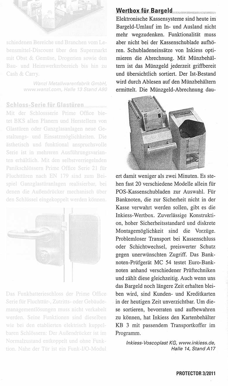 Die Wertbox für Ihr Bargeld - Protector Ausgabe 2011-03