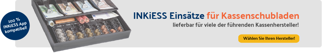 INKiESS Eins&auml;tze f&uuml;r Kassenschubladen, kompatibel und vielseitig.